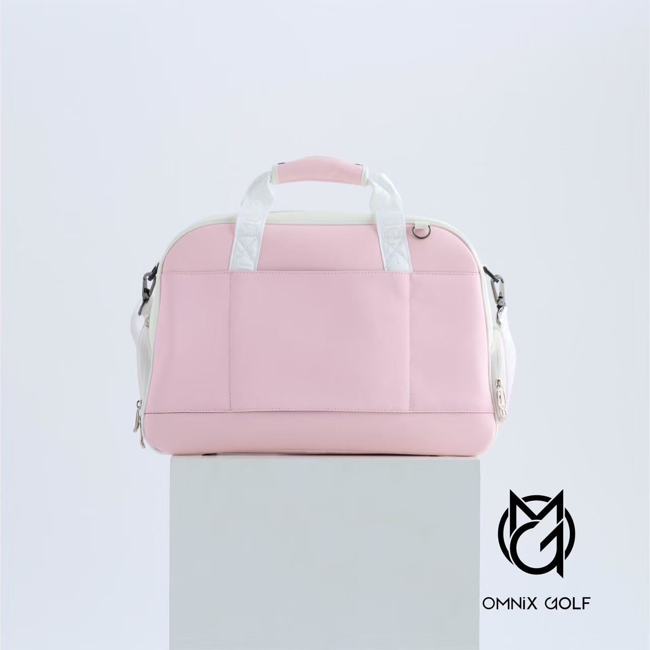 Boston Bag -Pink×White-
