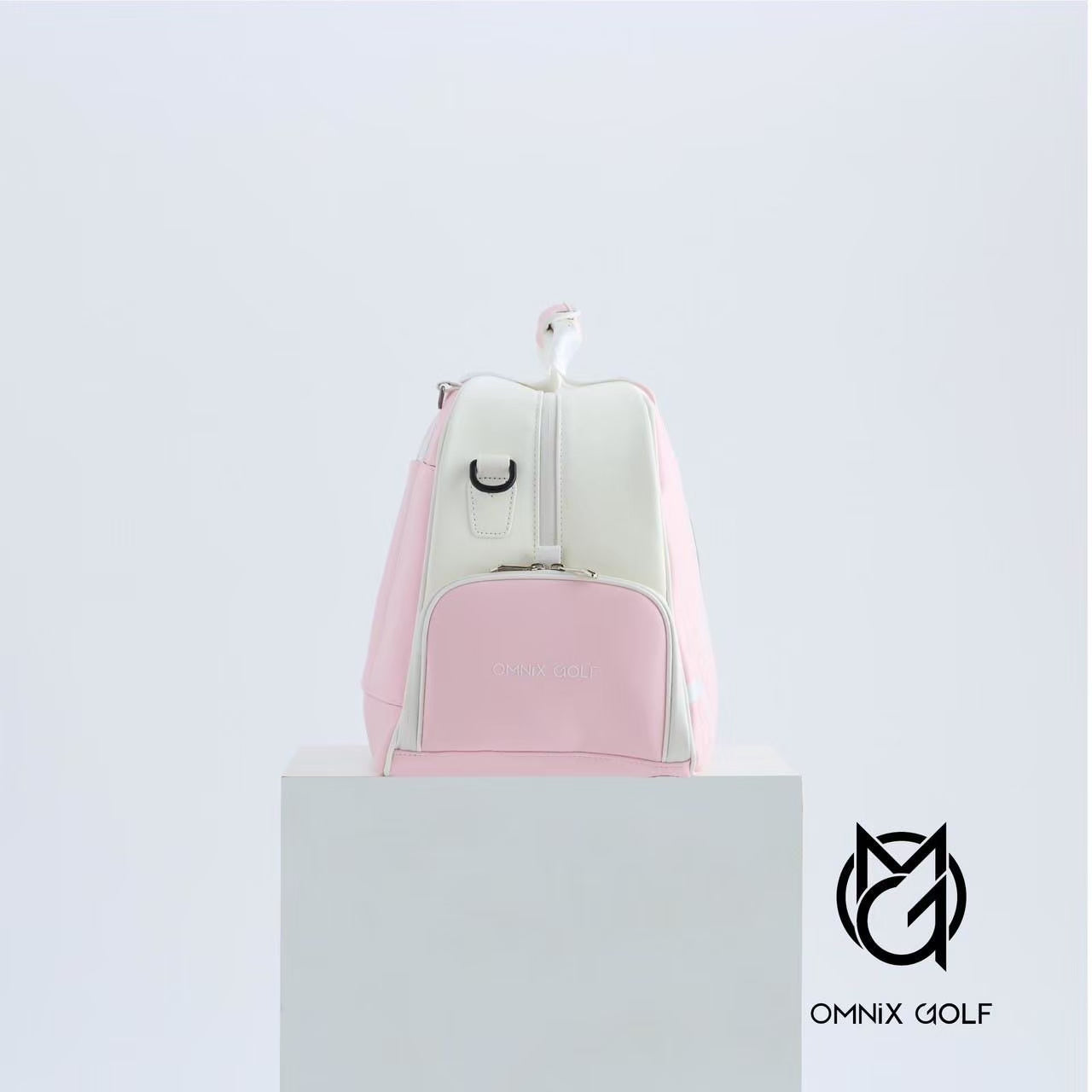 Boston Bag -Pink×White-