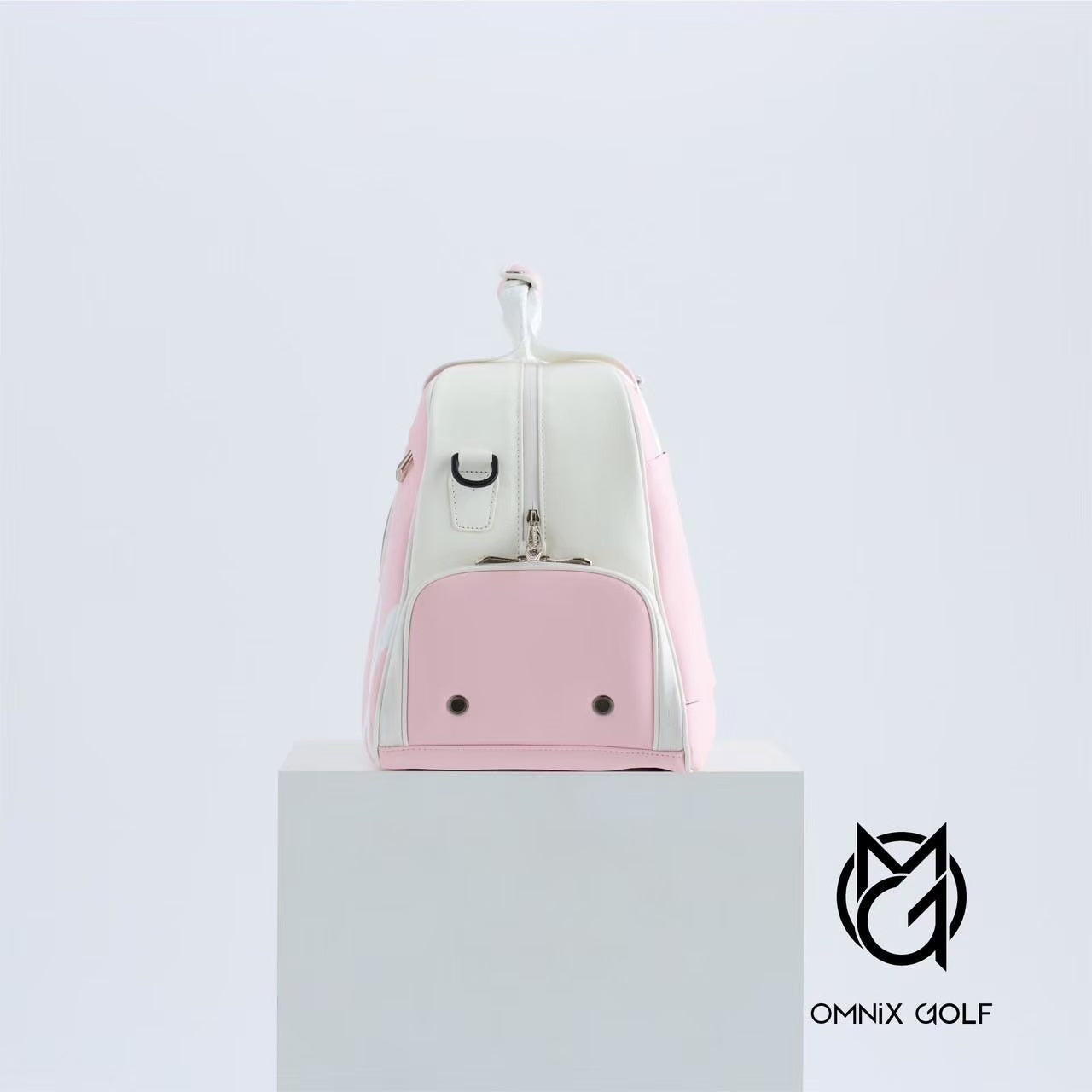 Boston Bag -Pink×White-