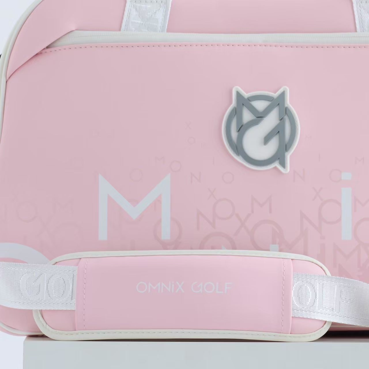 Boston Bag -Pink×White-