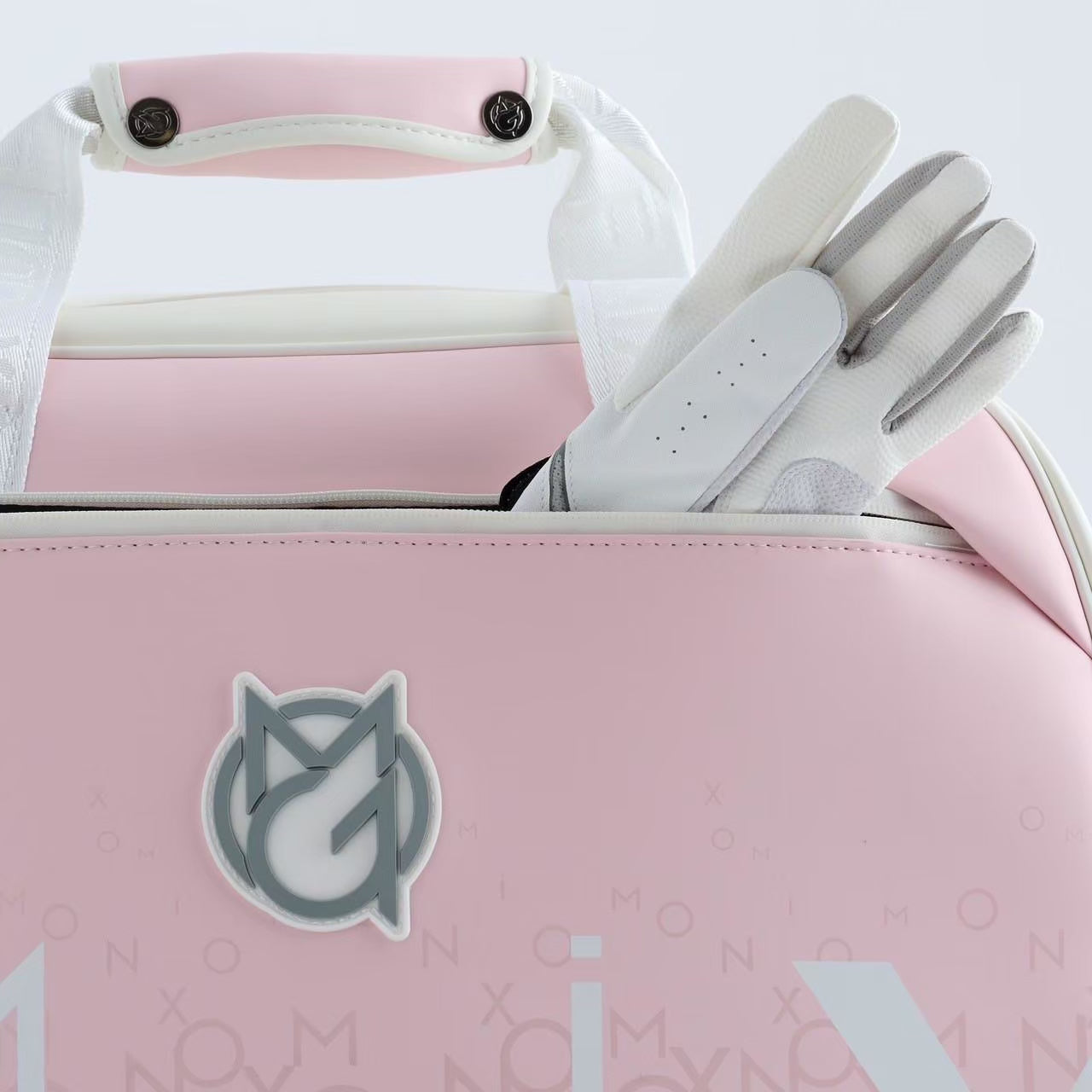 Boston Bag -Pink×White-