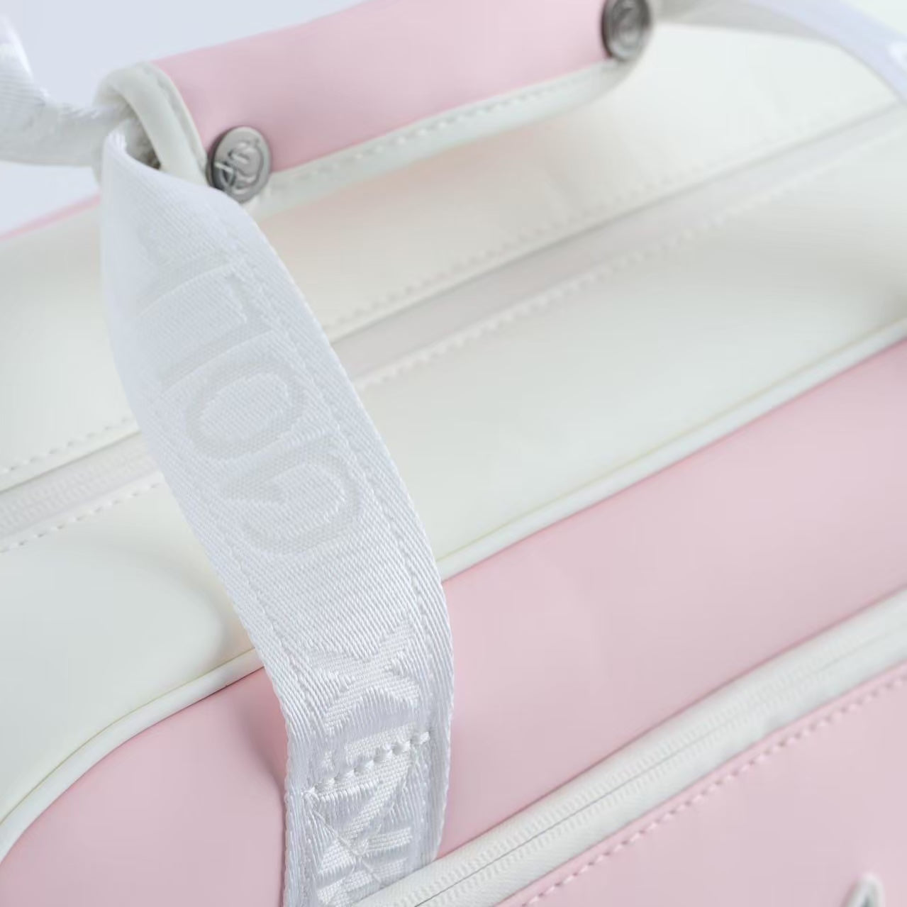 Boston Bag -Pink×White-