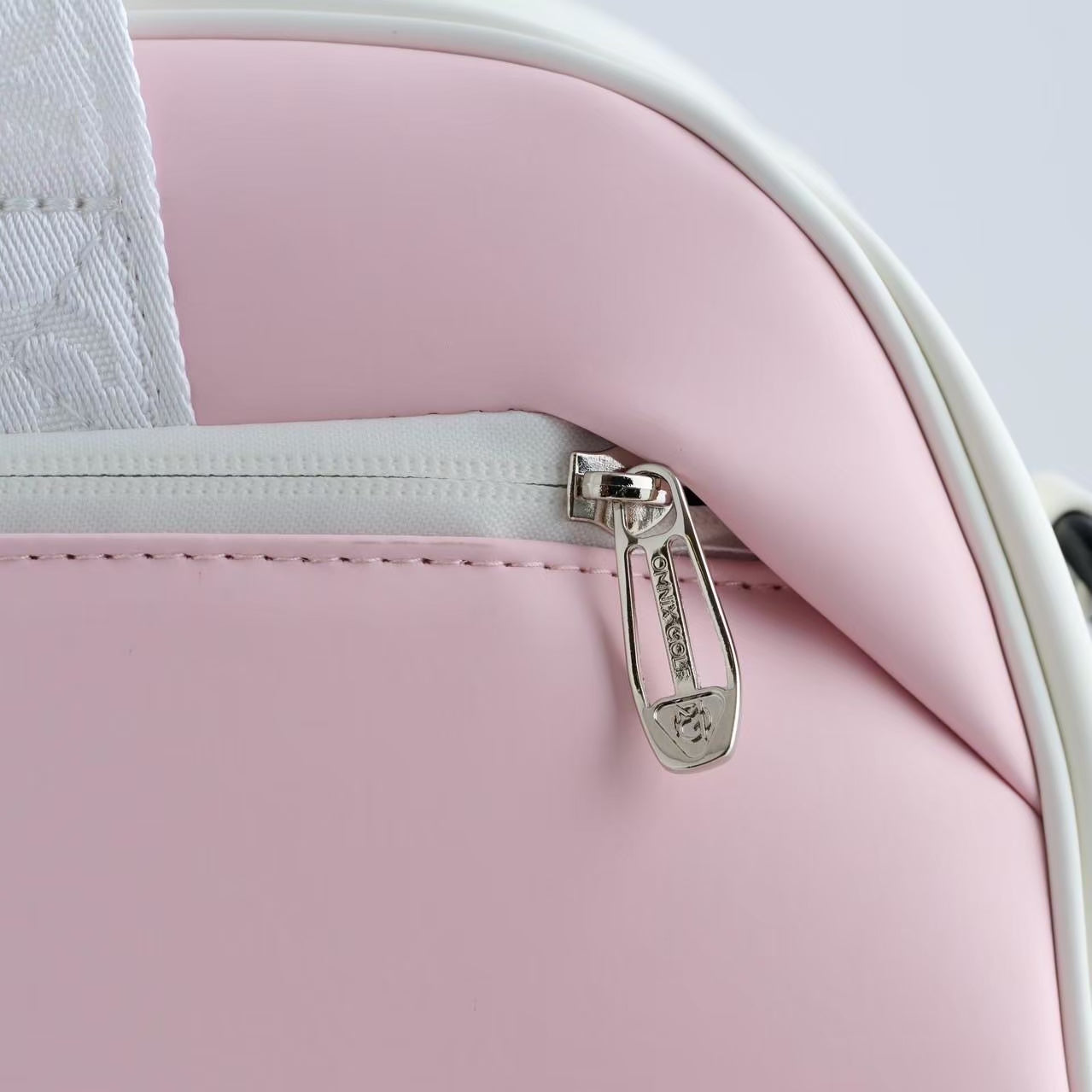 Boston Bag -Pink×White-